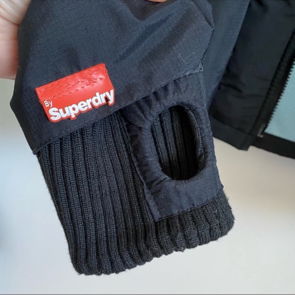 Superdry Black and Blue Ski Jacket Weather-Resistant Windcheater Size XL - Picture 7 of 12